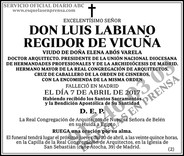Luis Labiano Regidor de Vicuña